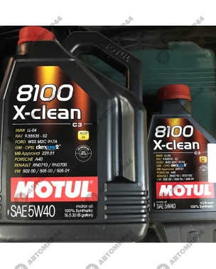 Масло Motul 8100 X-clean SAE 5w-40, 5 л
