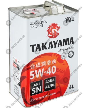 Масло TAKAYAMA SN/CF A3/B4 5/40 желез 4л синт